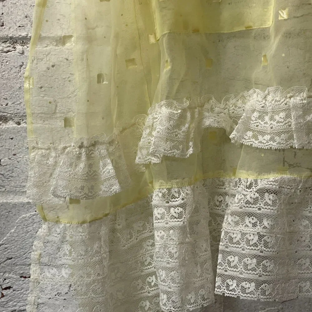 Vintage Apron-Yellow Sheer Lace 50's